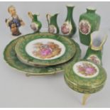 Selection of decorative ceramics and figures, Limoges and Goebel.