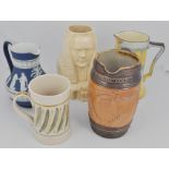 Jugs and vases by Doulton, Wedgwood, etc (10).