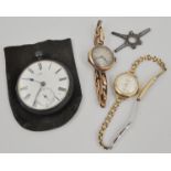 A ladies Apex wristwatch, in a gold plated case with rolled gold bracelet,