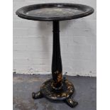 A Victorian papier mache table, by Jennens & Bettridge, (damaged).