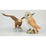 Beswick pottery model of an Owl, No 1046, height 20cm and a Beswick model of a Bald Eagle, model No.