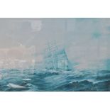 After Beddows, Schooner at Sea, signed limited edition colour print.
