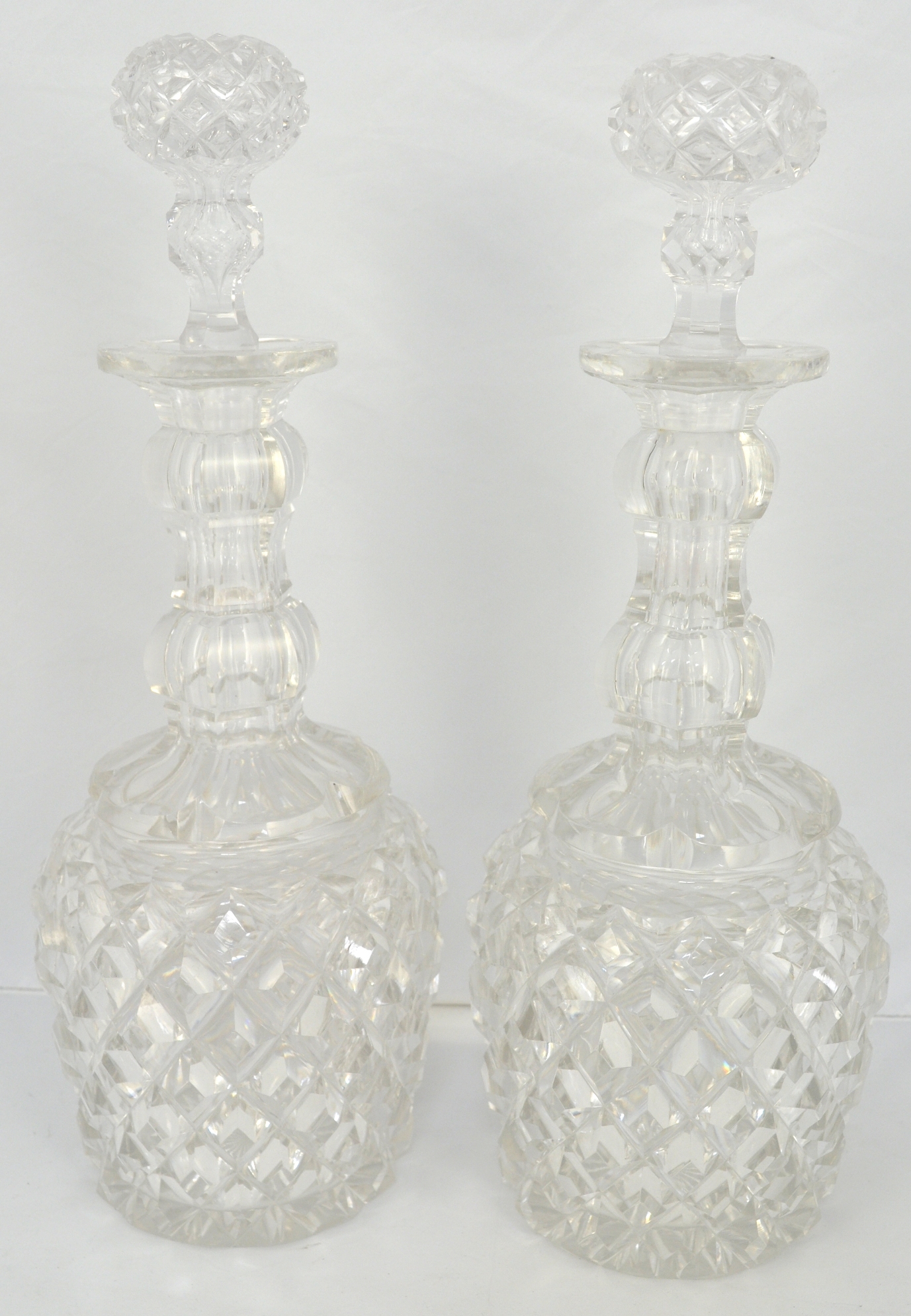 Pair of Waterford style cut glass decanters, with stoppers, height 24cm. - Image 2 of 2