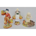 Pair of Royal Wocester figures, Dutch boy and Dutch girl, modelled by F.