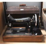 Two Singer sewing machines, (2).