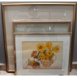 Two signed prints, Barbara A Wood, and a watercolour indistinctly signed, (3).