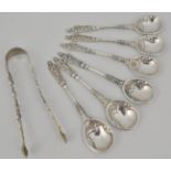 Six gothic revival style silver Apostles spoons, WTH, Birmingham,