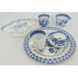 Collection of Bovey Tracey blue and white ware, (7).