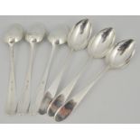 Set of six Scottish silver tablespoons, WH, Edinburgh.