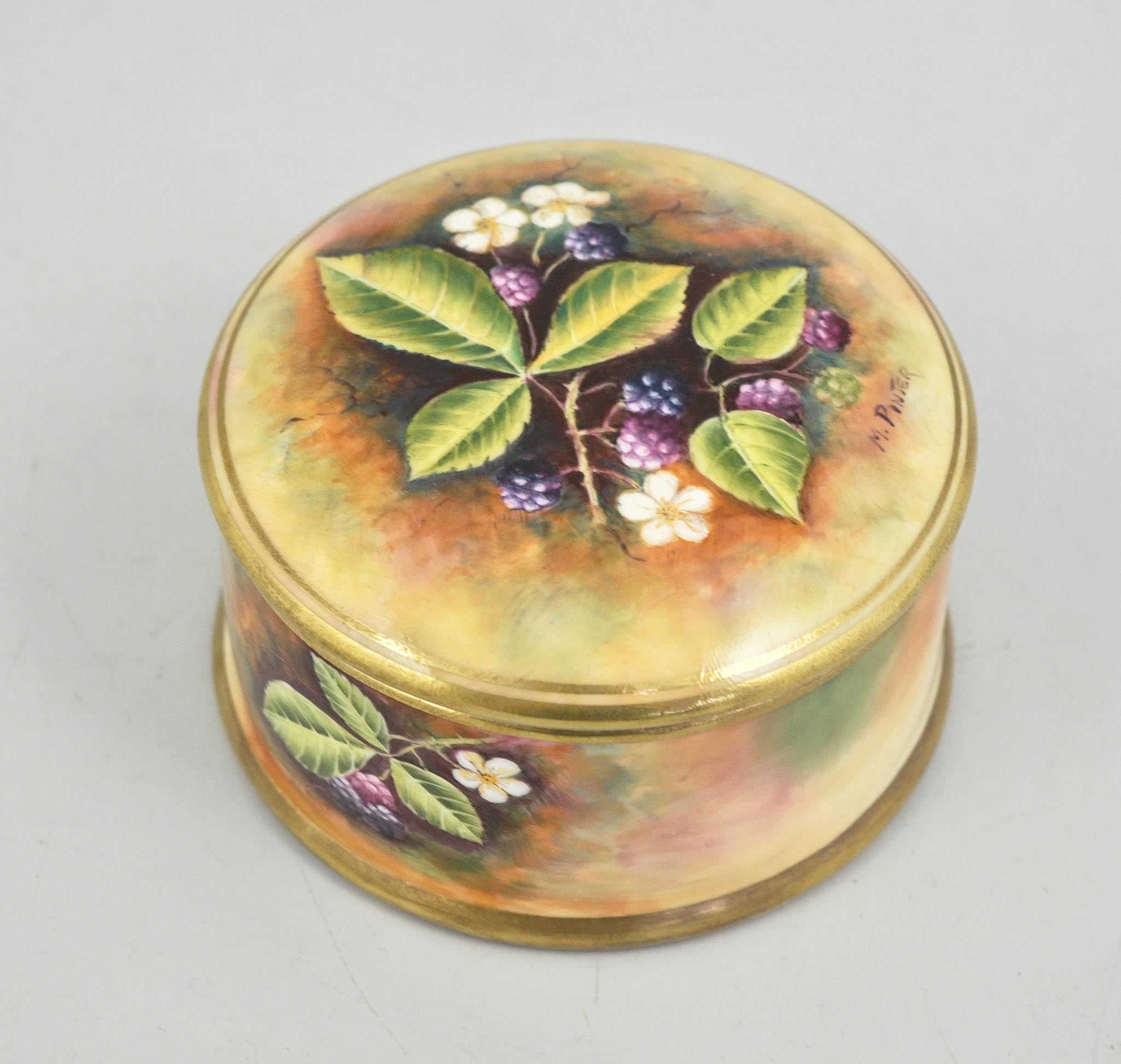 Two Coalport dishes and covers, cylindrical form,