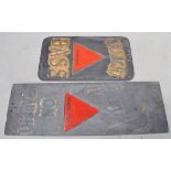 Bass Brewery Advertising wall slate signs 51cm x 28cm and 76cm x 25cm.