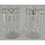 A pair of cut glass lustres,