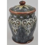 Doulton stoneware tobacco jar, 16cm.