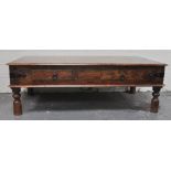 Hardwood coffee table, rectangular top, 135cm.