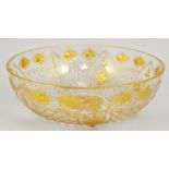 A Continental cut glass bowl, the decoration heightened in gilt, diameter 24cm.