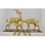 Art Deco group of three Deer, After R.