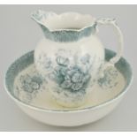 A Guest & Dewsbury jug and bowl set, Windsor pattern. The jug is 28cm (2).