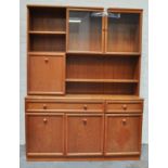 G-Plan sideboard, glass doors, draws and cupboard, 130cm.