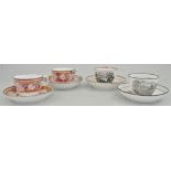 Victorian and other cups and saucers, tea bowls and saucers (quantity).