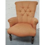 Victorian style armchair, trellis pattern, 68cm.