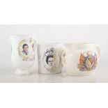 Collection of commemorative mugs and other commemorative wares.