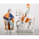 Two Staffordshire figures: Havelock 23cms and Shakespeare 19cms, (2).