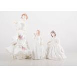 Royal Doulton figure, Hazel HN3167, height 22cm, another, Amanda HN3635, and another, Joy HN3875,