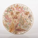 A cabinet plate, enamelled with flowers and insects, signed Jas Callonhill, Worcester,