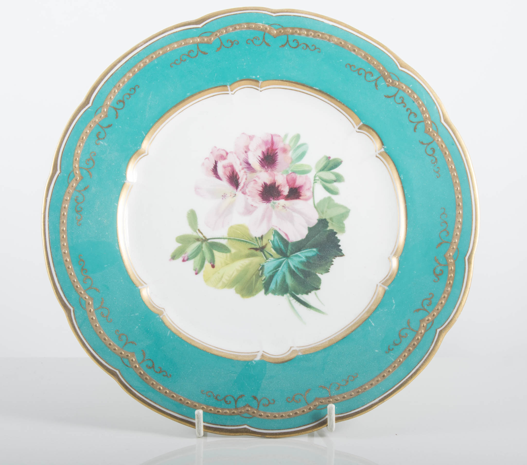 Staffordshire bone china dessert service, circa 1880,