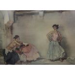 After Sir William Russell Flint, Casidas White Petticoat, colour print, signed and with blind stamp,