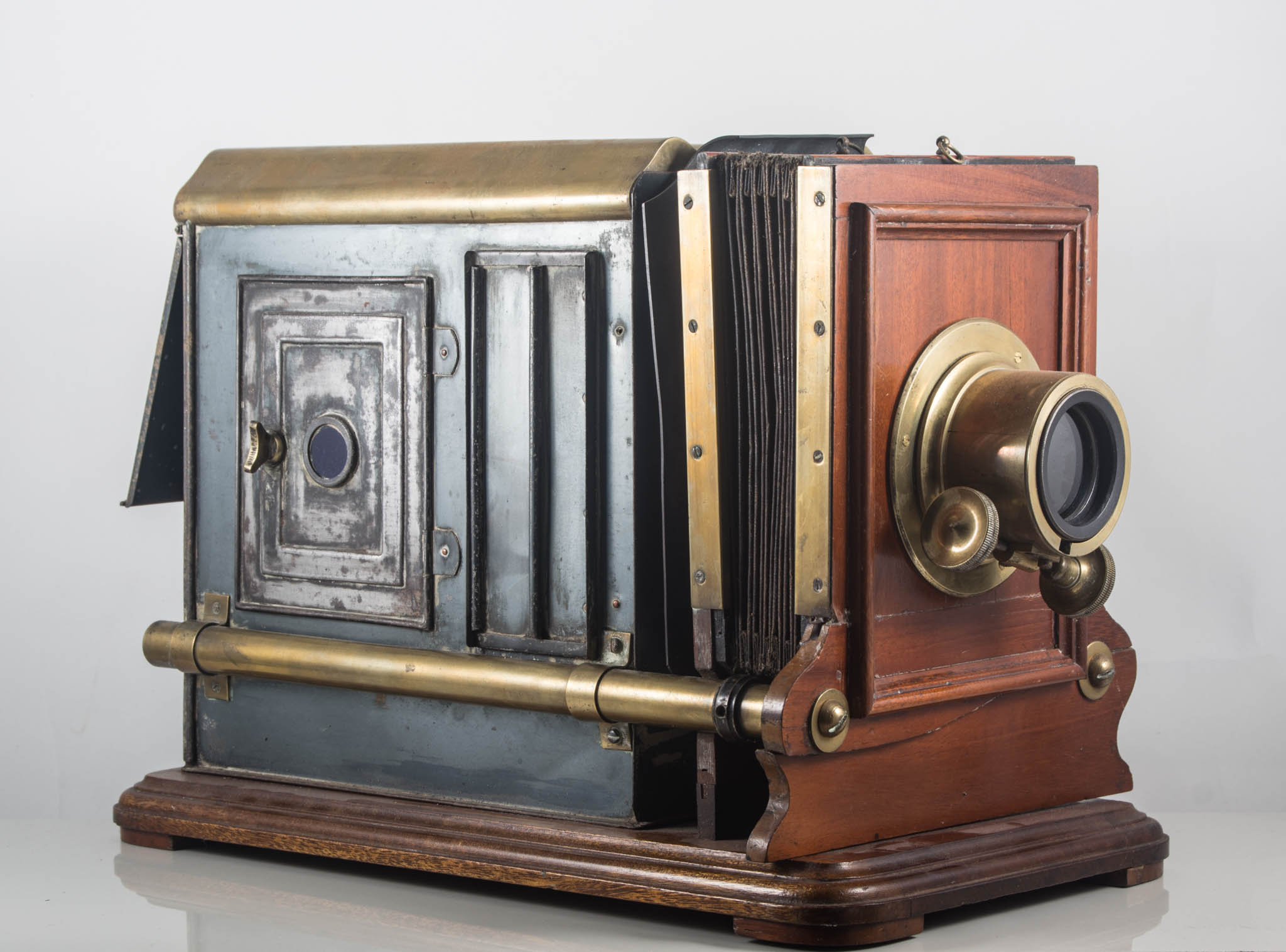 Magic Lantern, in a stained pine box, 47cm.