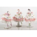 A large collection of Continental crinoline ballerinas.