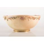 Royal Worcester rose bowl, slightly shaped,