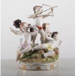 An Augustus Rex porcelain group, five cupids, 17cm.