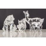 Swarovski Crystal, three Rare Encounters series figures; including 'Fawn', 'Grizzly',