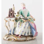 Meissen porcelain model, Spinning Wheel, incised 2685, height 16cms.