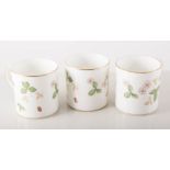 Wedgwood "Wild Strawberries" six coffee cups and saucers.