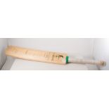 Cricket bat, signed by England and Zimbabwe Test match teams,