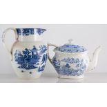 19th century blue and white ware, fourteen pieces, including teapot, sauce boats, plates, (14).