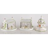 Eight Coalport cottages, "Bronte Cottage" boxed with certificate, unboxed with certificate,