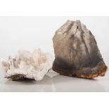 Minerals and crystals: Crystal specimens displaying crystal symmetry - quartz, petrified wood,