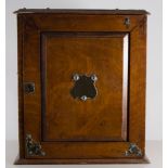 Victorian oak and brass mounted sewing cabinet;