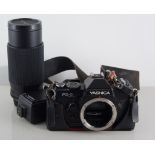 Yashica camera, lens and filters.