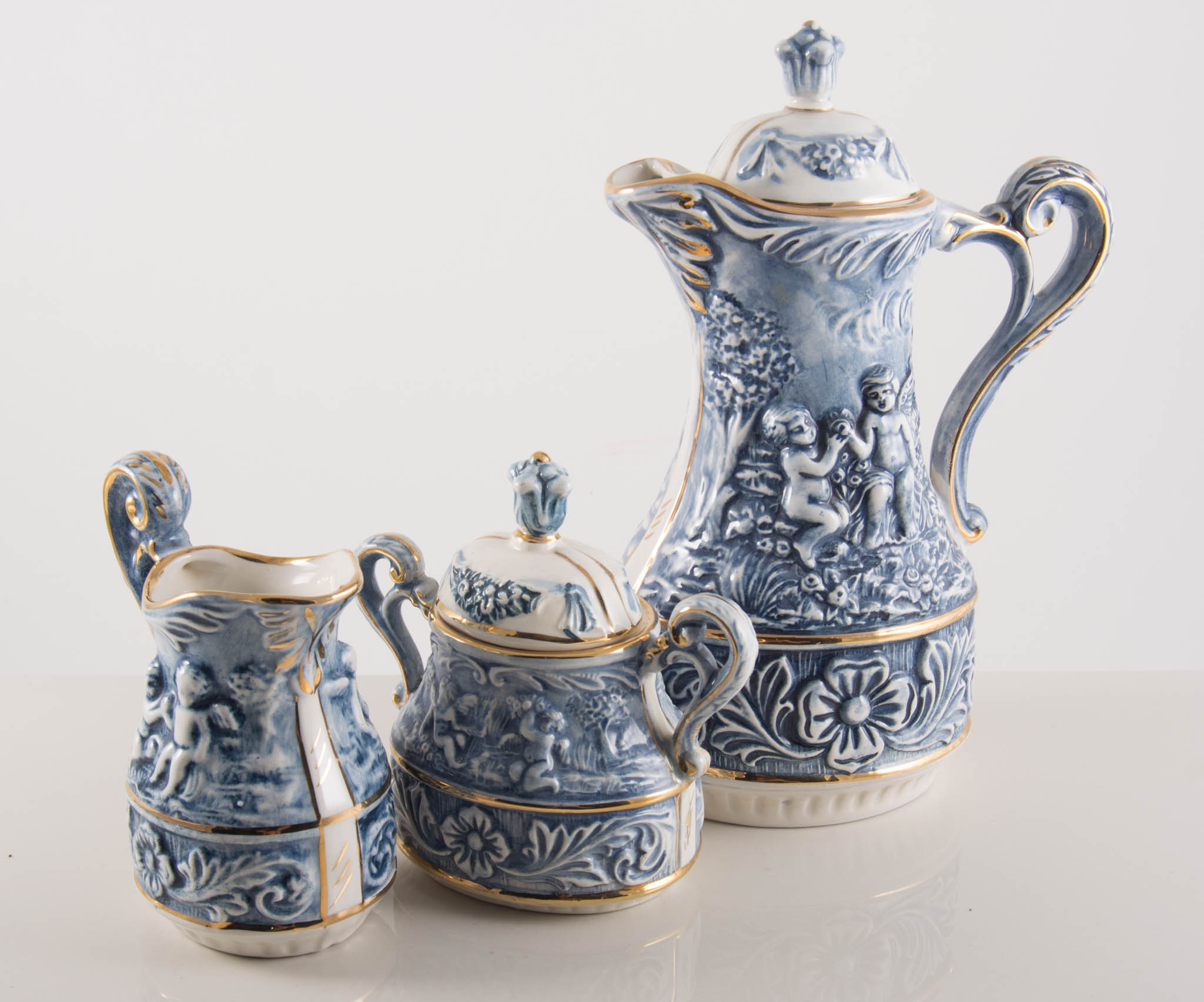 Capodimonte six place coffee set.