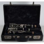 Clarinet, Boosey & Hawkes, cased with music stand.