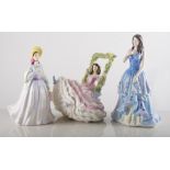 Five Royal Doulton figurines from the 'Pretty Ladies' collection, "Affection", "Andrea", both boxed,