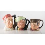 Collection of seven large character jugs,