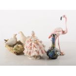 Decorative miniature porcelain figures and ornaments, a quantity.