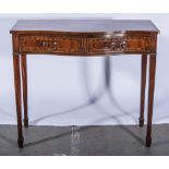 Victorian mahogany side table, with rectangular top, fitted with two frieze drawers,