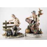 Capodimonte model, Feeding the Chickens, 21cm, and five other figures,